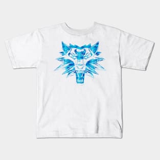 ✯ Wolf Head ✯ Watercolor stencil art style wolf sticker Kids T-Shirt